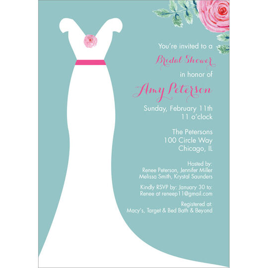 Lagoon Wedding Dress Invitations